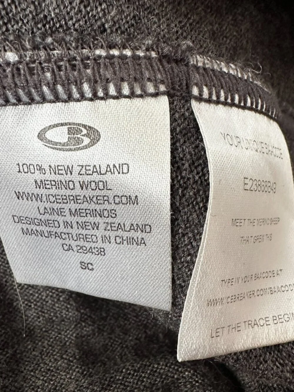 Icebreaker 320 Merino Wool Gray Quarter Zip Sweater Men's LARGE